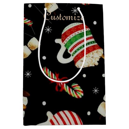 Café Latte Christmas Kaffee Mittlere Geschenktüte (Vorderseite)