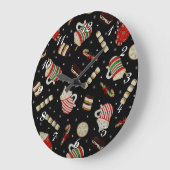 Café Latte Christmas Kaffee Wall Uhr (Winkel)