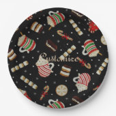 Café Latte Christmas Kaffeepapier Teller (Vorderseite)