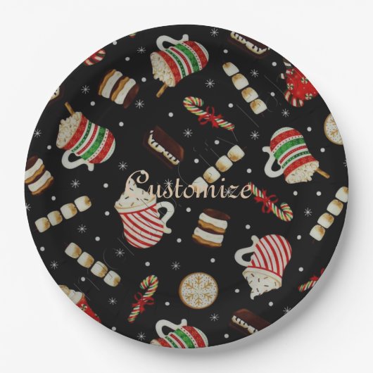 Café Latte Christmas Kaffeepapier Teller (Vorderseite)