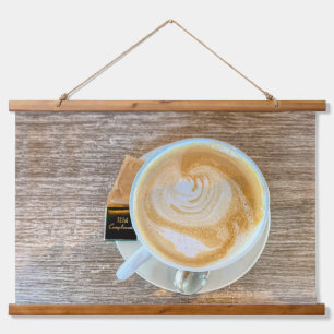 Cafe Latte Wandteppich Mit Holzrahmen
