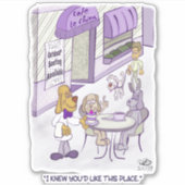 Cafe Le Chien Custom-Cut Stickers Aufkleber (Vorderseite)