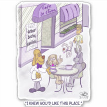 Cafe Le Chien Custom-Cut Stickers