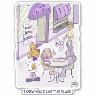 Cafe Le Chien Custom-Cut Stickers Aufkleber