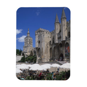 Cafe, Le Palais des Papes, Avignon, Vaucluse, Magnet
