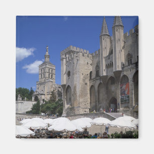 Cafe, Le Palais des Papes, Avignon, Vaucluse, Magnet