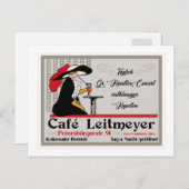 Café Leitmeyer, deutsche Retro-Café und Postkarte (Vorne/Hinten)