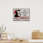 Café Leitmeyer, deutsche Retro-Café-Werbung Poster (Küche)