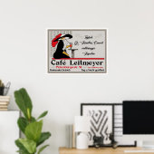 Café Leitmeyer, deutsche Retro-Café-Werbung Poster (Heimbüro)