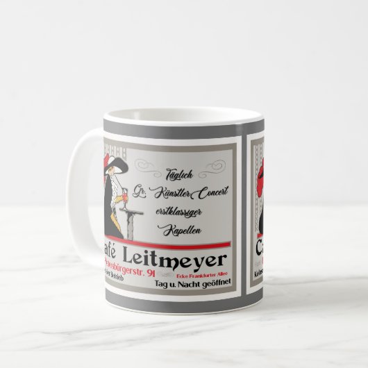 Café Leitmeyer, deutsche Retro-Café-Werft Kaffeetasse (Vorderseite Links)