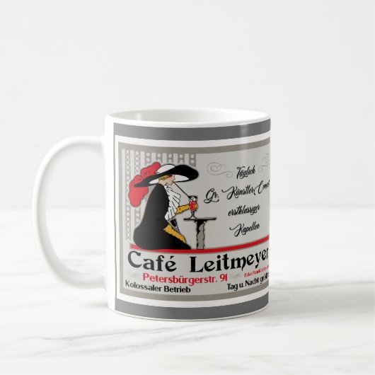 Café Leitmeyer, deutsche Retro-Café-Werft Kaffeetasse (Links)
