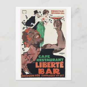 Cafe Liberte Bar, Ungarn, 1918 Vintag Postkarte