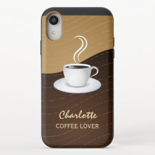 Café liebt Coolen Kaffee und Cremewellen iPhone XR Slider Hülle