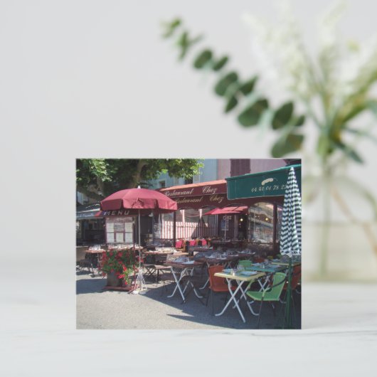 Café Life in Frankreich Postkarte (Stehend Vorderseite)