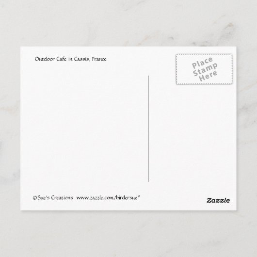 Café Life in Frankreich Postkarte (Rückseite)