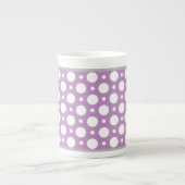 Café Lila Assorted Polka Dots Knochen China Tasse (Vorderseite)