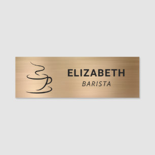 Café-Logo Gold Namensschild