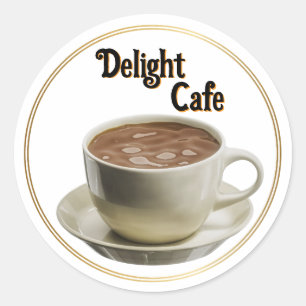 Café-Logo Runder Aufkleber