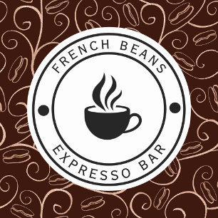 Café-Logo-Typografie-Aufkleber Runder Aufkleber