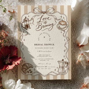 Café Love Is Brewing Brautparty Einladung