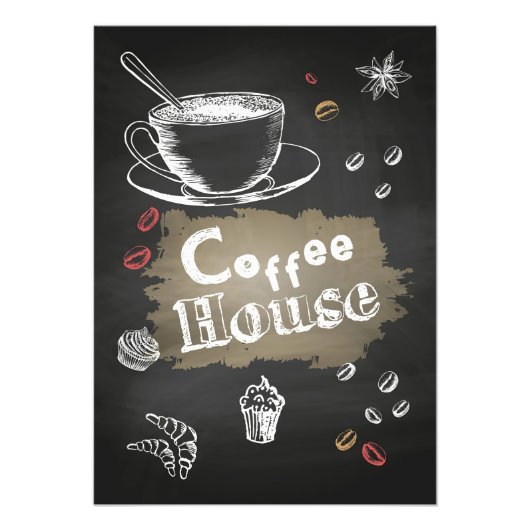 Café Lover Kaffeehaus Blackboard Fotodruck (Vorne)