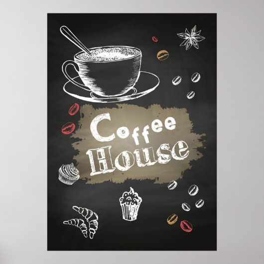Café Lover Kaffeehaus Blackboard Poster (Vorne)