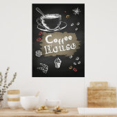 Café Lover Kaffeehaus Blackboard Poster (Küche)