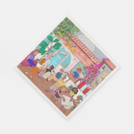 Café Macchiato Miramar-Papierservietten Serviette (Ecke)