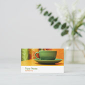 Café Manager Cafeteria Catering Business Card Visitenkarte (Stehend Vorderseite)