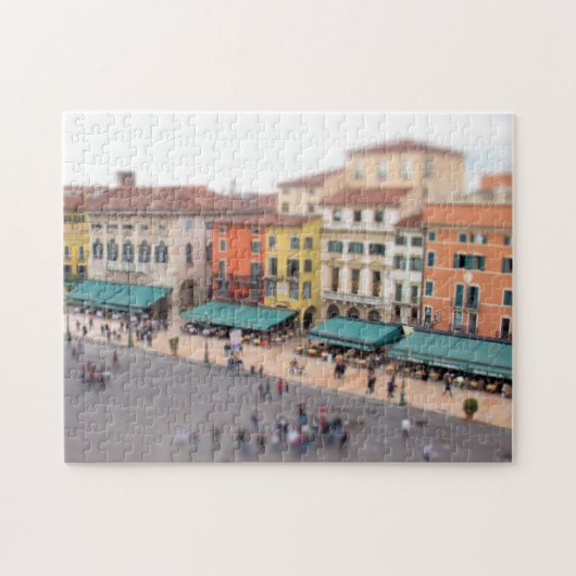 Café-Marktplatz-BH - Verona, Italien - Puzzlespiel Puzzle (Horizontal)