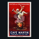 Cafe Martin French Art Deco Vintage Poster 1921<br><div class="desc">Vintage Kunst Deko Werbeplakat aus Frankreich. Veröffentlicht 1921. Bitte beachten Sie, dass unsere Plakate hochwertige Reproduktionen sind, die auf beruflichen, hochauflösenden Scans der Originale basieren. Bei unserem manuellen Retuschierprozess werden keine Filter verwendet, die originale Details oder Texturen entfernen, die Sie im Original sehen können. Alle Details bleiben unberührt. Farben korrigiert....</div>