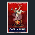 Cafe Martin French Art Deco Vintage Poster 1921<br><div class="desc">Vintage Kunst Deko Werbeplakat aus Frankreich. Veröffentlicht 1921. Bitte beachten Sie, dass unsere Plakate hochwertige Reproduktionen sind, die auf beruflichen, hochauflösenden Scans der Originale basieren. Bei unserem manuellen Retuschierprozess werden keine Filter verwendet, die originale Details oder Texturen entfernen, die Sie im Original sehen können. Alle Details bleiben unberührt. Farben korrigiert....</div>