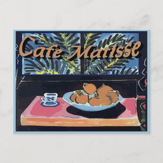 Cafe Matisse, Orangen Poster Postkarte (Vorderseite)