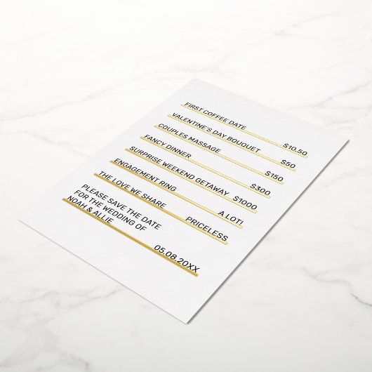 Café Menu Fun Einzigartig Save the Date Folieneinladung (Gedreht)