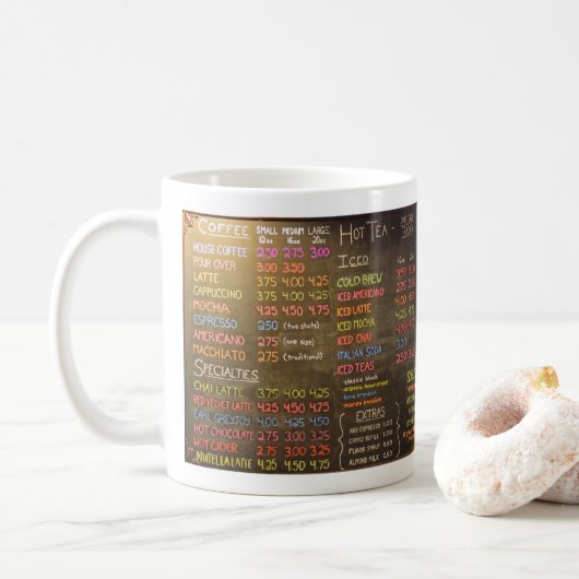 Cafe-Menütafel - Kaffeetasse (Mit Donut)