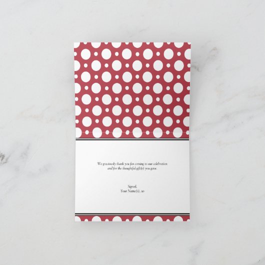 Cafe Merlot Red Assorted Polka Dot Danke Karte (Innenseite)