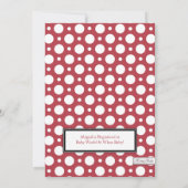 Café Merlot Red Assorted Polka Dots Baby Dusche Einladung (Rückseite)