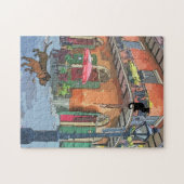 Café mit Katze und Dackeln Puzzle (Horizontal)