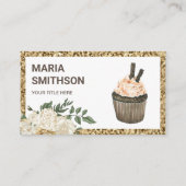 Café Mocha Chocolate Cupcake Konditorei Koch Bäcke Visitenkarte (Vorderseite)