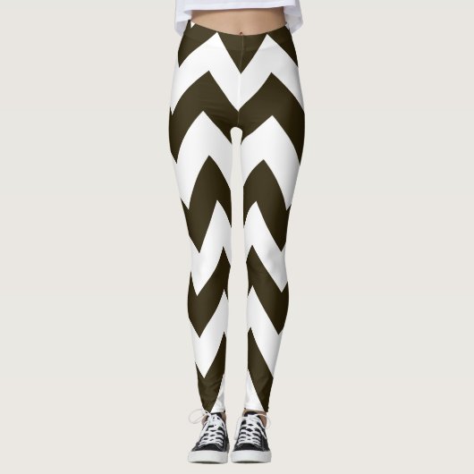 Café Mocha Neutral Chevrons Leggings (Vorderseite)