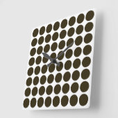 Café Mocha Neutral Dots Quadratische Wanduhr (Winkel)