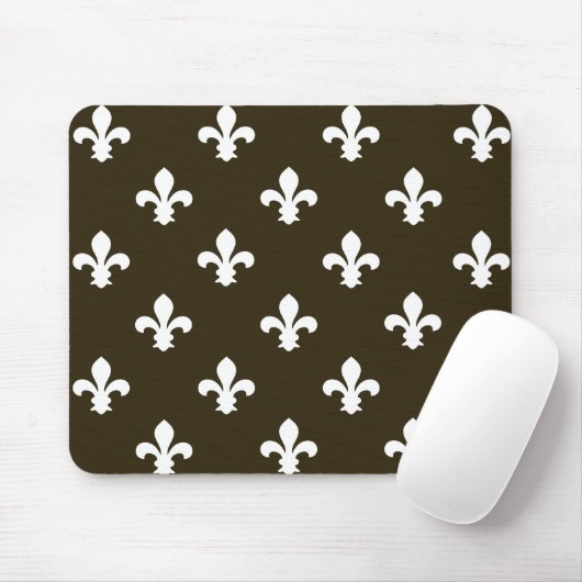 Café Mocha Neutral Fleur de Lys Mousepad (Mit Mouse)