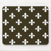 Café Mocha Neutral Fleur de Lys Mousepad (Vorne)