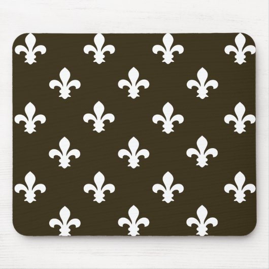 Café Mocha Neutral Fleur de Lys Mousepad (Vorne)