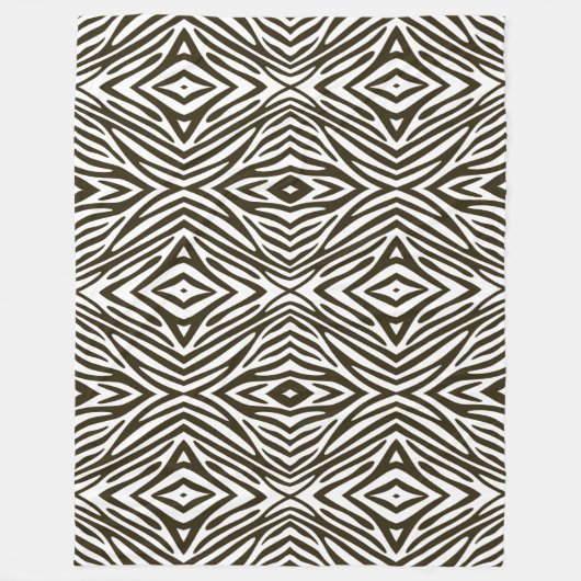 Café Mocha Neutral Zebra Fleecedecke (Vorderseite)