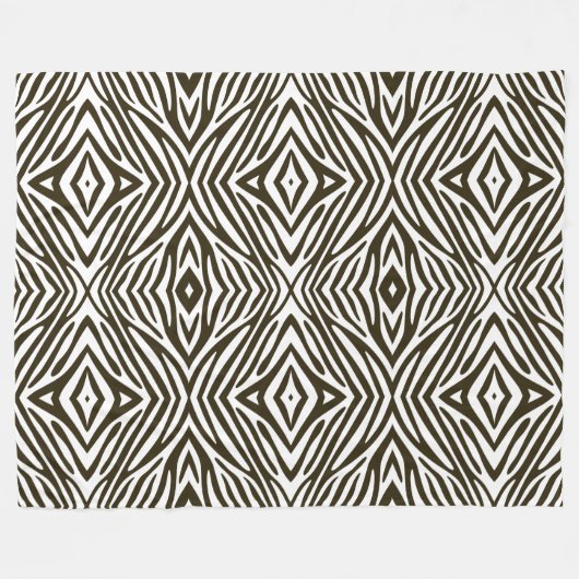 Café Mocha Neutral Zebra Fleecedecke (Vorderseite (Horizontal))