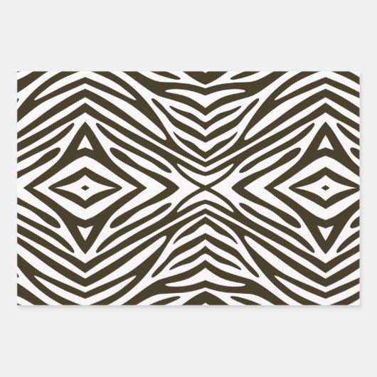 Café Mocha Neutral Zebra Geschenkpapier Set (Vorderseite 3)