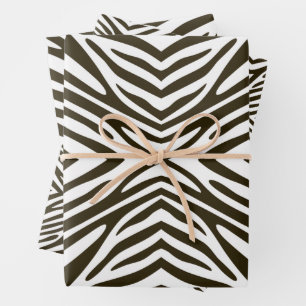 Café Mocha Neutral Zebra Geschenkpapier Set