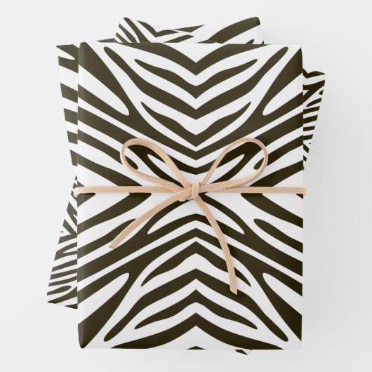 Café Mocha Neutral Zebra Geschenkpapier Set (Beispiel)
