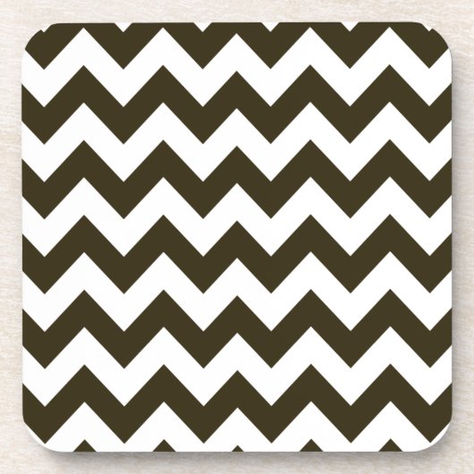 Café Mocha Neutral Zickzack Untersetzer (Vorderseite)